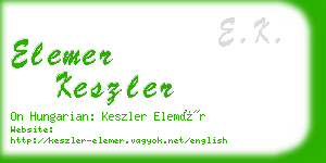 elemer keszler business card